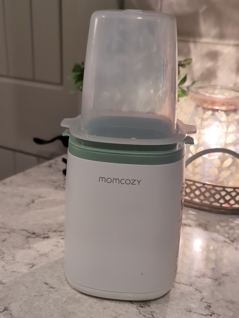 MOMCOZY Green & White Baby Bottle Warmer